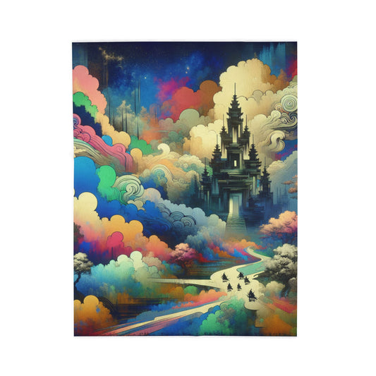 Mystical Journey to the Heart of Wonder - Plush Blanket