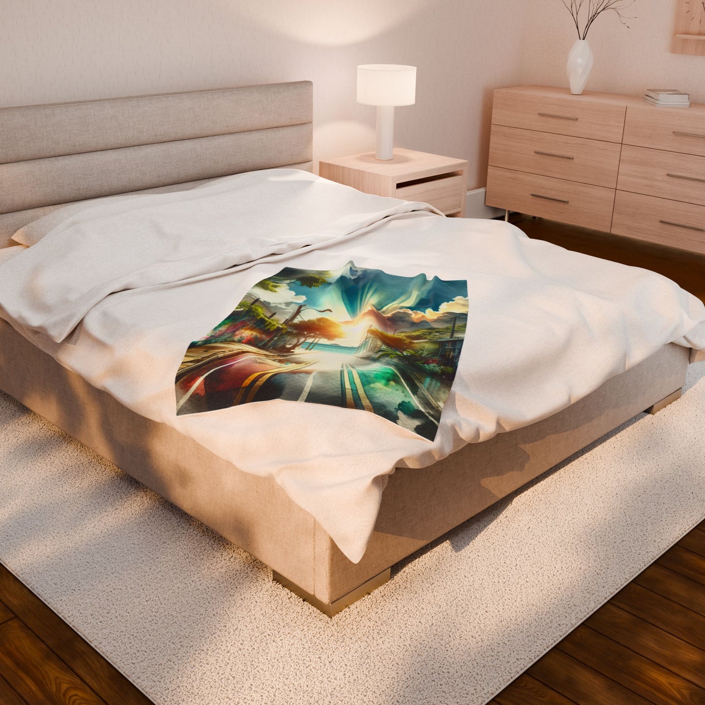 Radiant Street Vistas - Plush Blanket