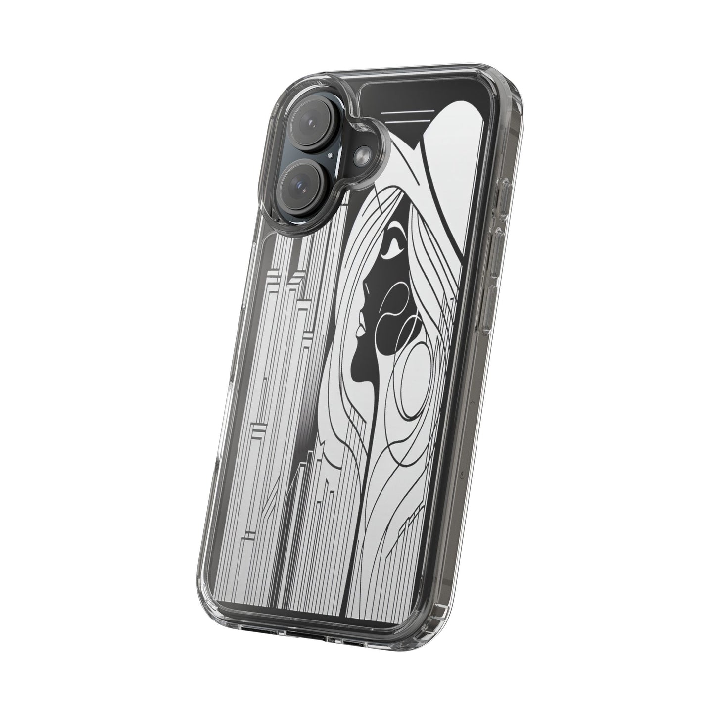 Transparent Silhouette of a Modern Vision Iphone Case Compatible With Iphone 16 15 14 - Clear Phone Cover