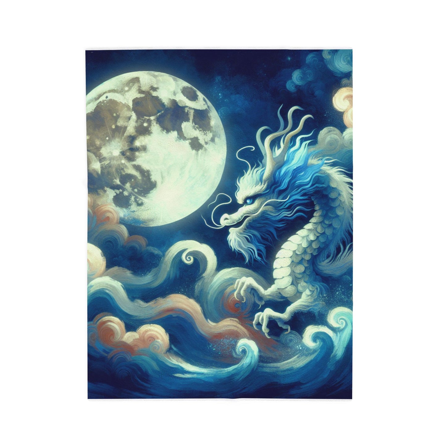 Lunar Dragon Serenity - Plush Blanket