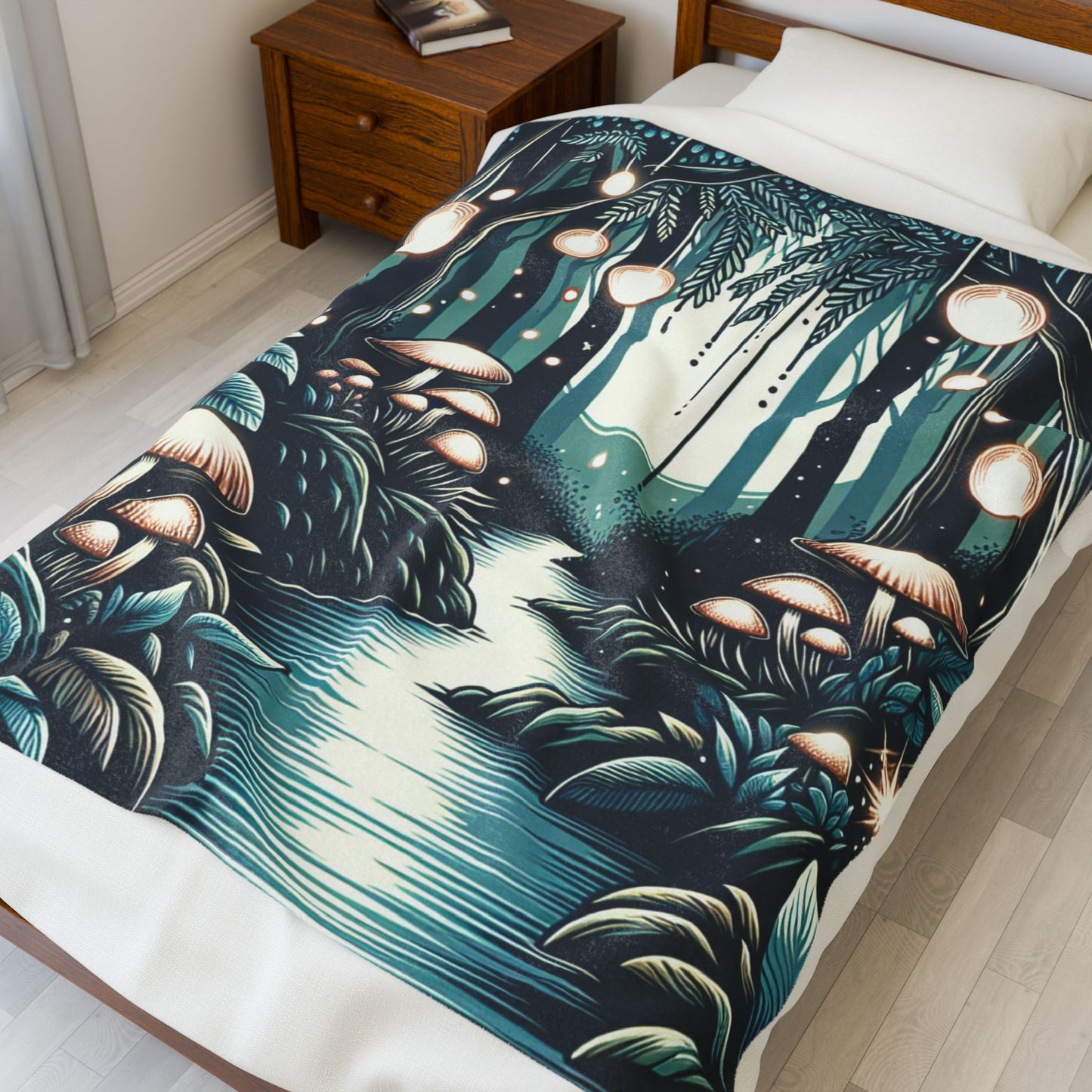 Mystical Woodland Pathway - Plush Blanket
