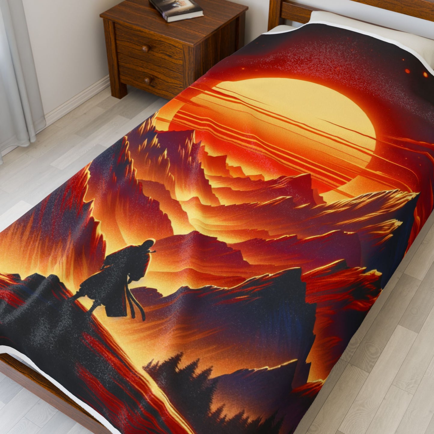 Majestic Peaks at Dawn - Plush Blanket