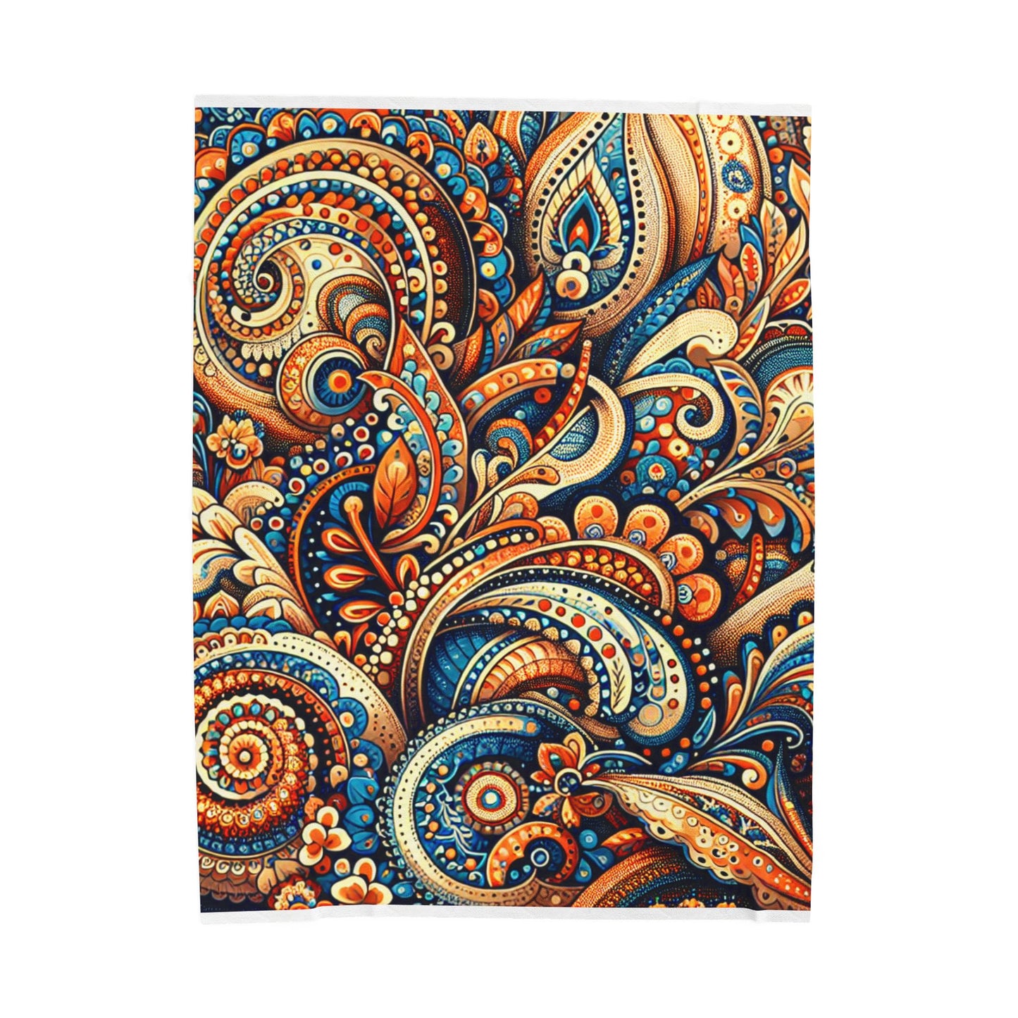 Flowing Tapestry of Intricate Patterns - Plush Blanket