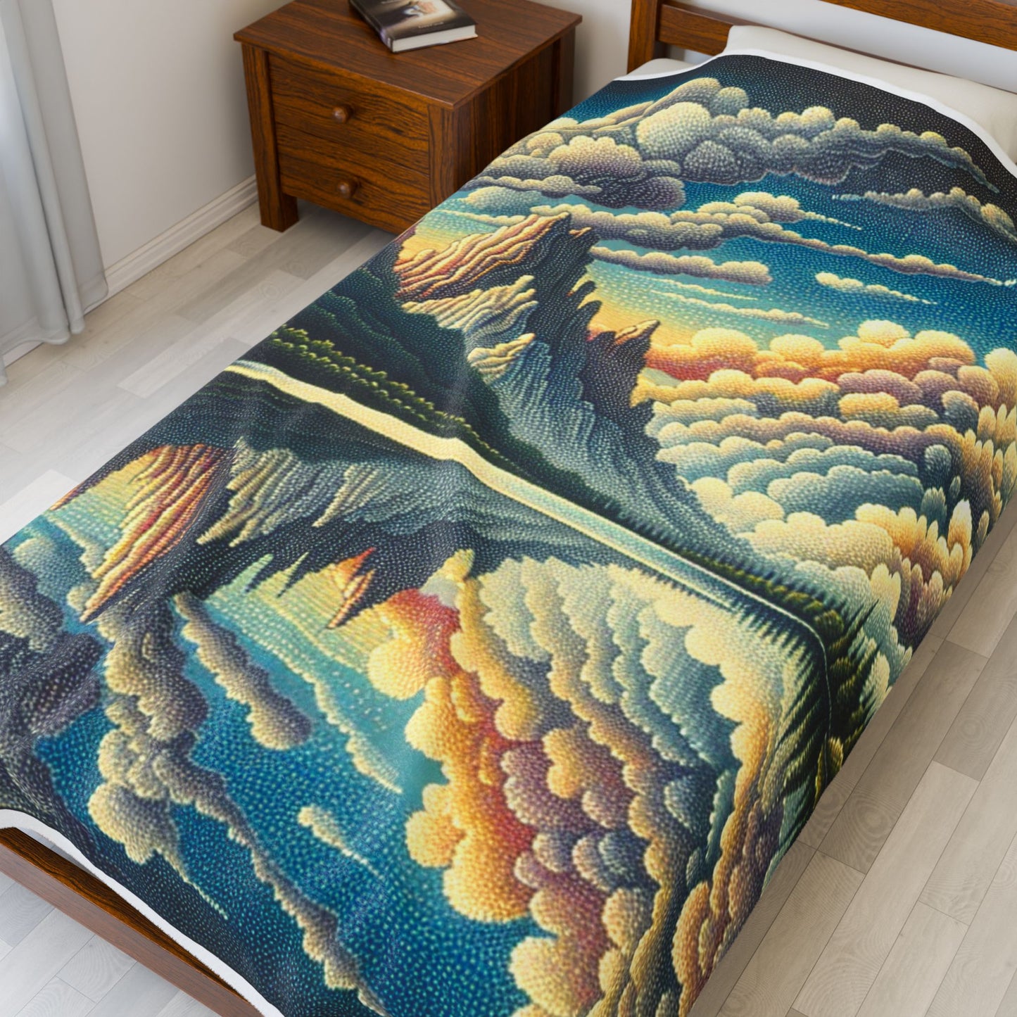 Majestic Lakeside Vista - Plush Blanket