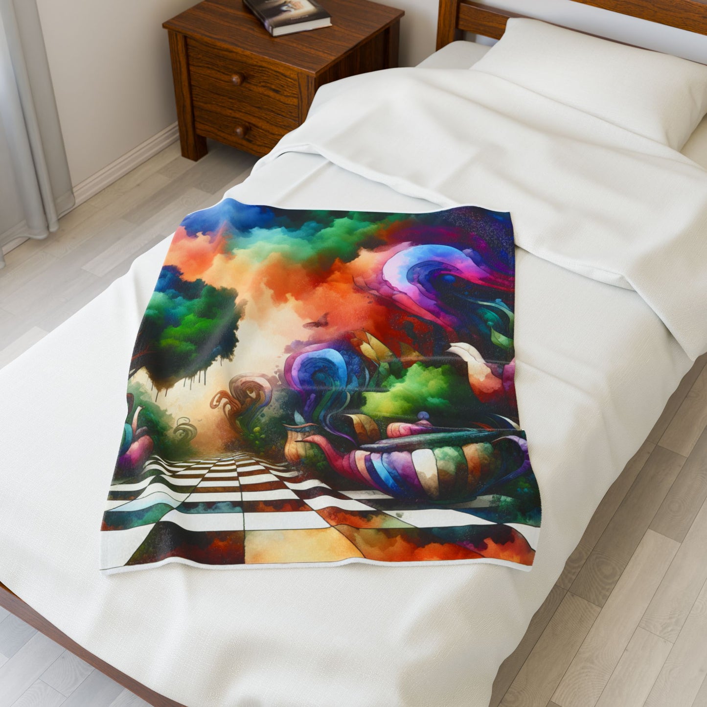 Enigmatic Tea Party Landscape - Plush Blanket