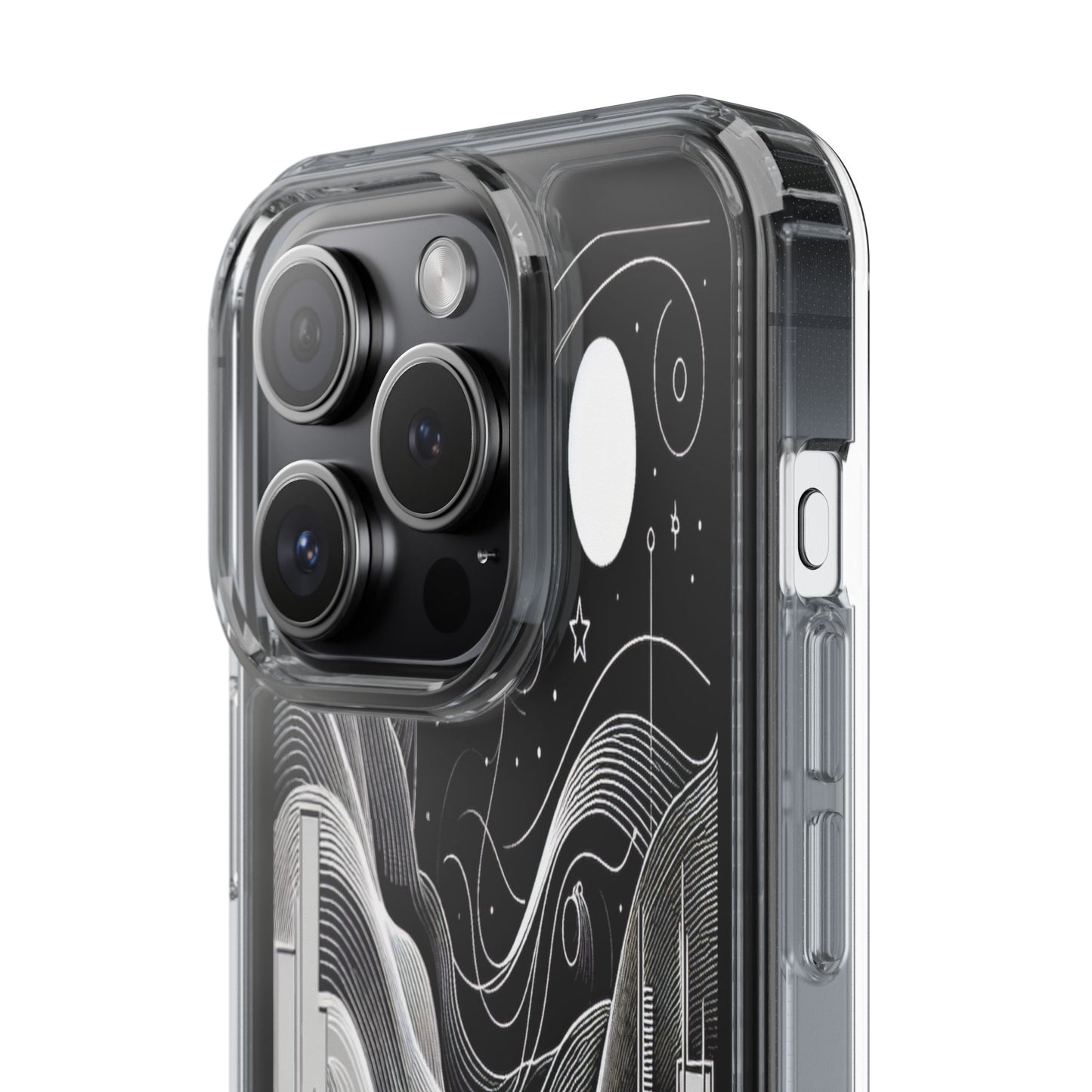 Transparent Illuminated Skyline Design Iphone Case Compatible With Iphone 16 15 14 - Clear Phone Cover