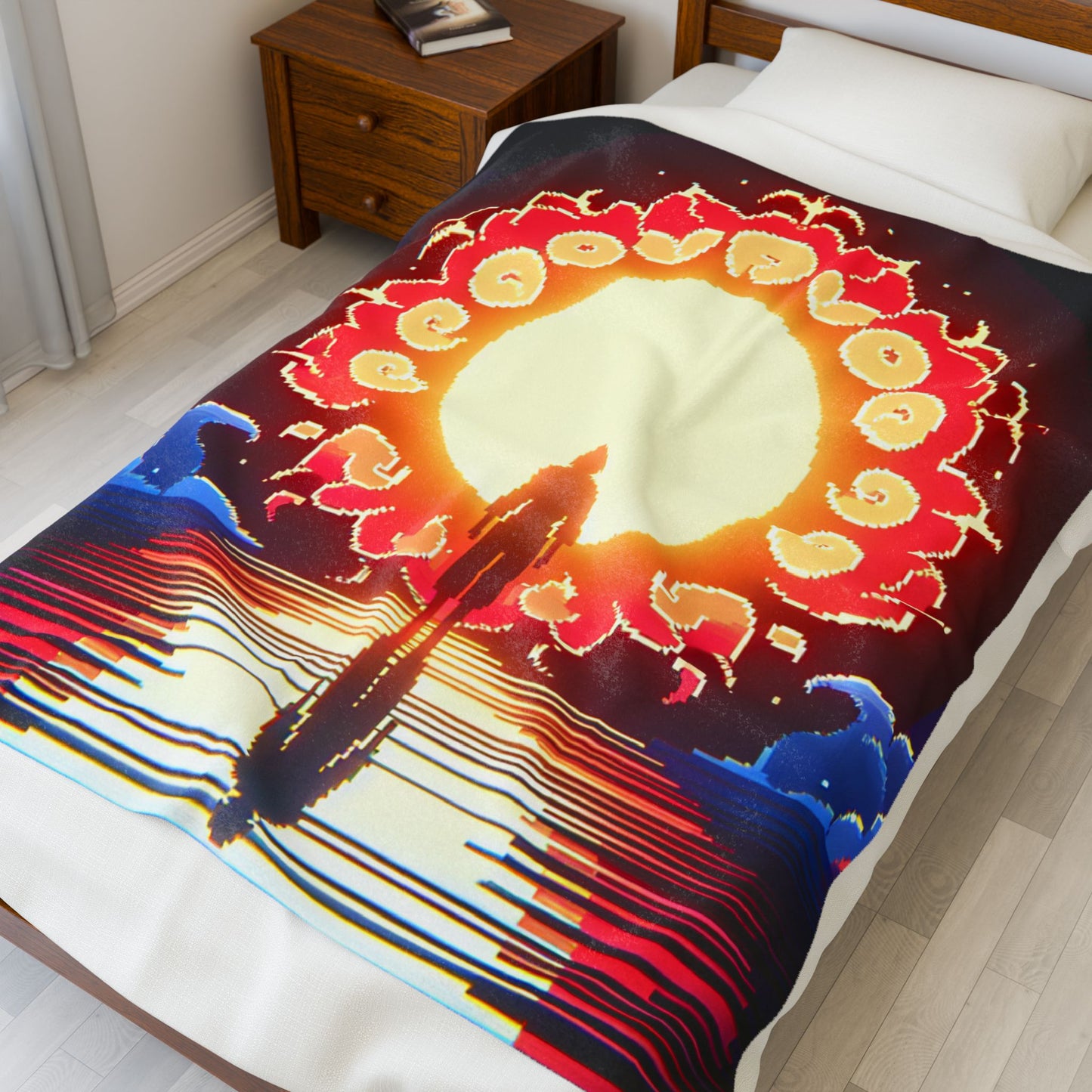 Silhouette Before the Radiant Dawn - Plush Blanket