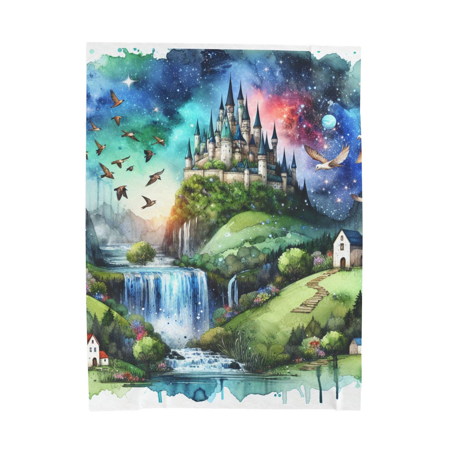 Enchanted Landscape of Dreams - Plush Blanket