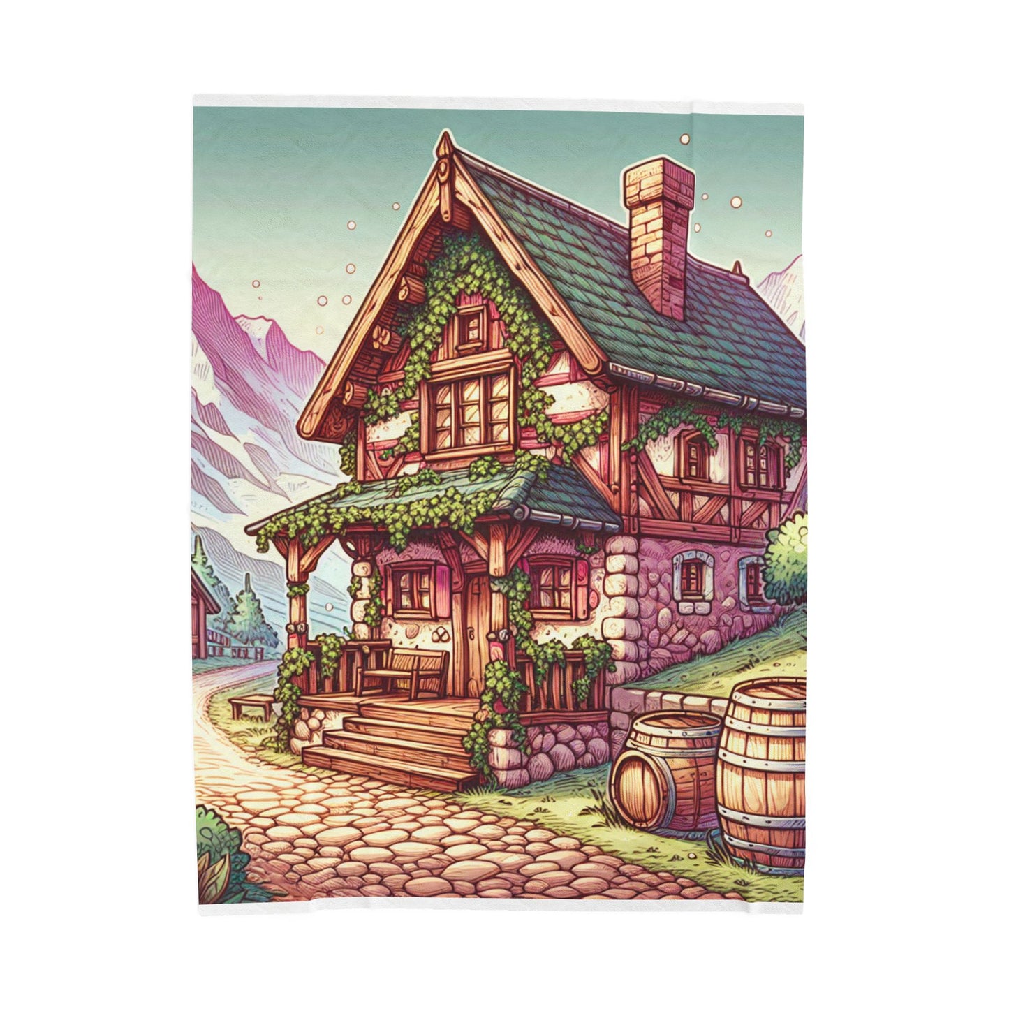 Charming Rustic Retreat - Plush Blanket