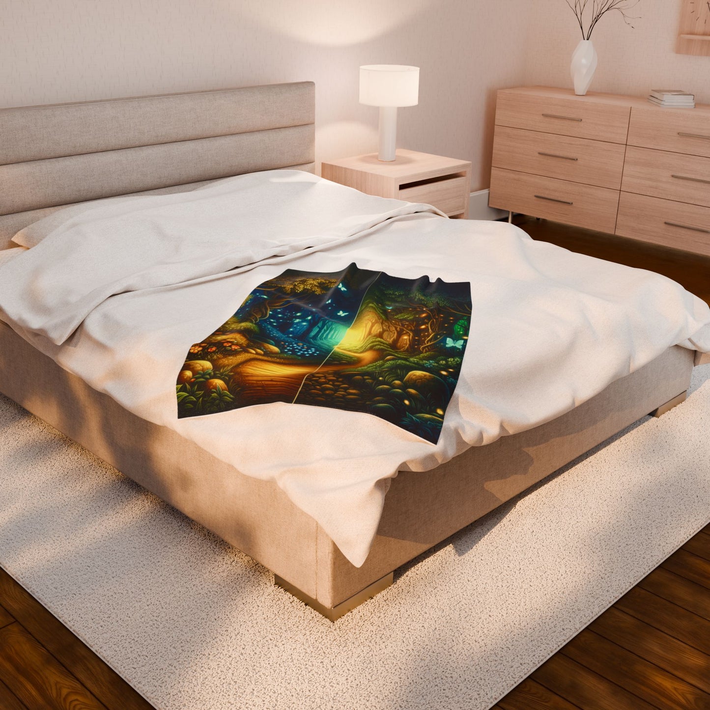 Glowing Grove Pathways- Plush Blanket