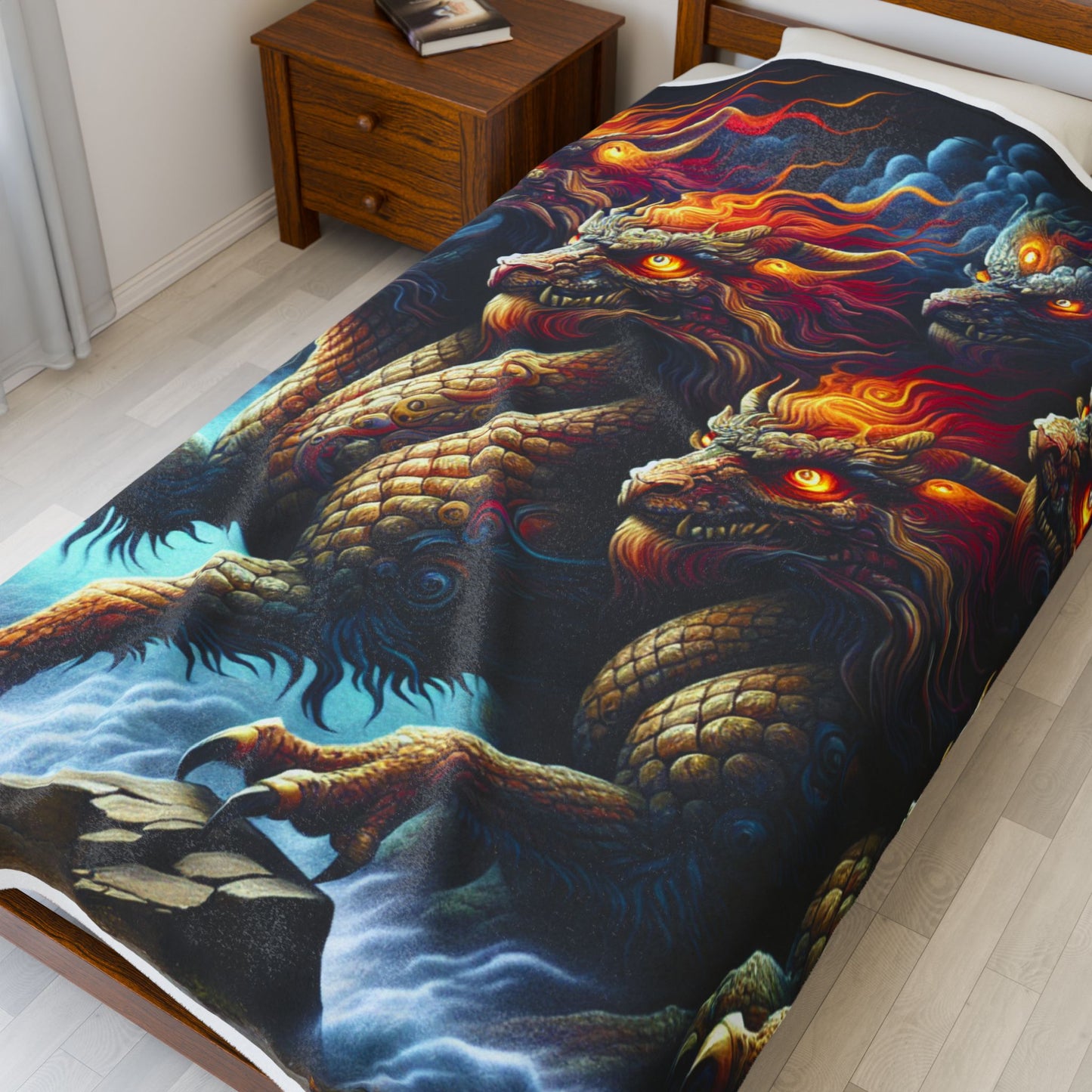 Fires of the Mythical Guardians - Plush Blanket