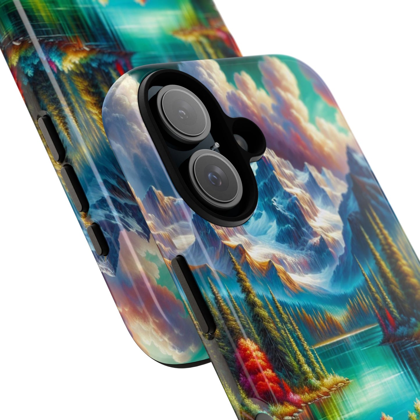 Colorful Mountain Lake Scene - Phone Case