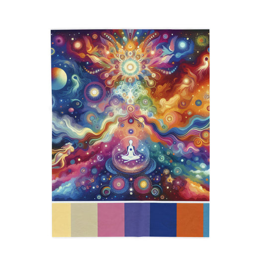 Meditative Cosmic Vortex - Plush Blanket