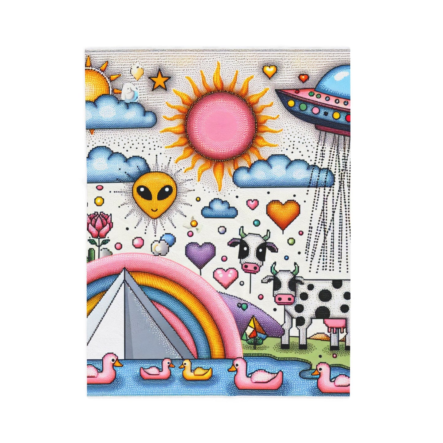 Whimsical Wonderland Scene - Plush Blanket
