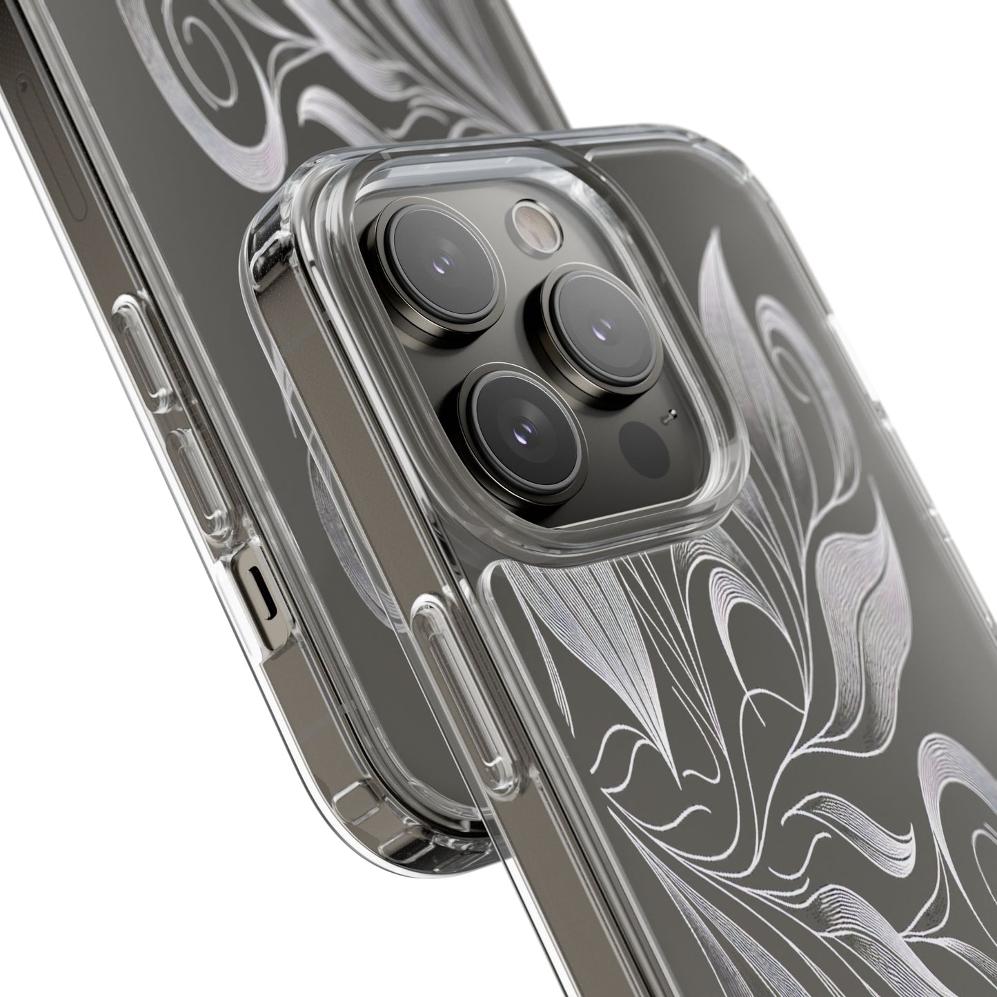 Transparent Nature's Embrace in Linework Iphone Case Compatible With Iphone 16 15 14 - Clear Phone Cover