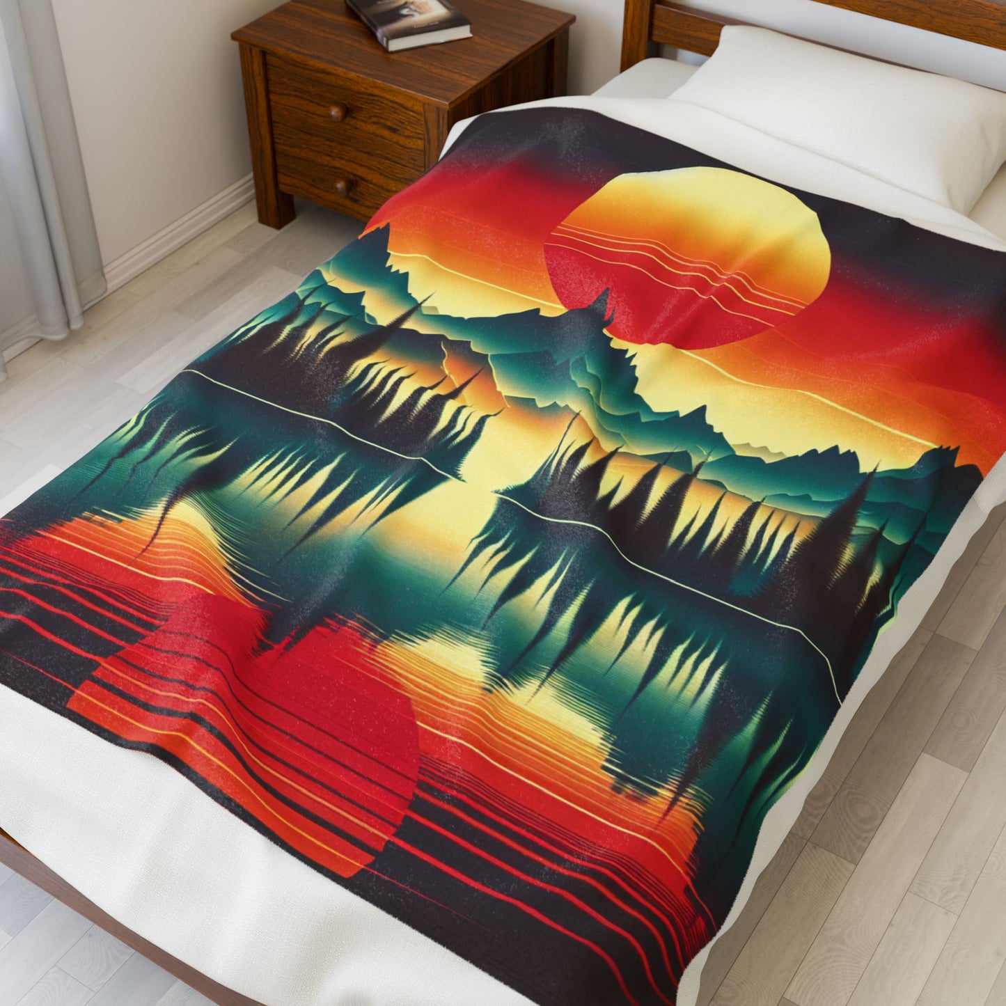 Alpine Glow Reflection- Plush Blanket