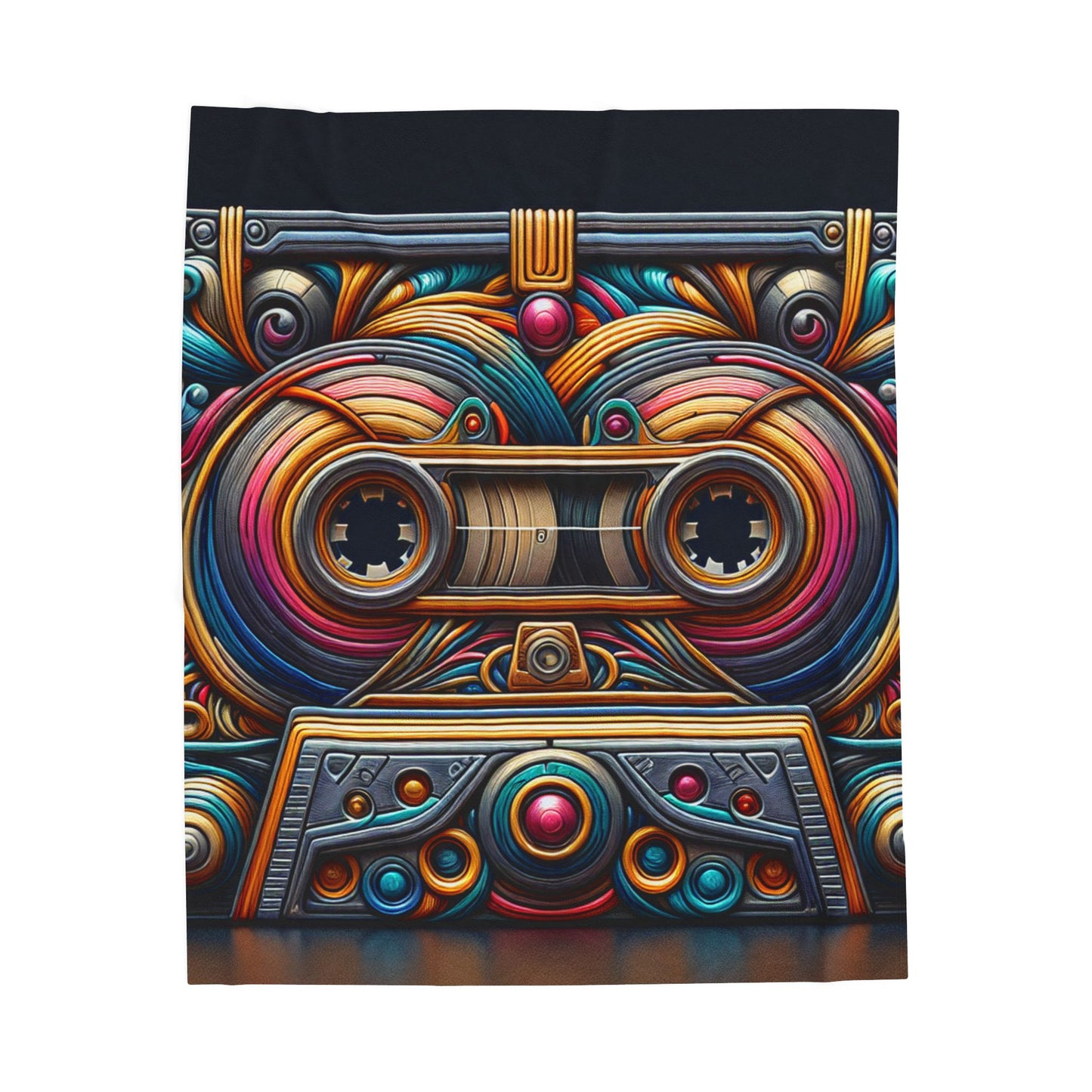 Retro Cassette Artistry - Plush Blanket