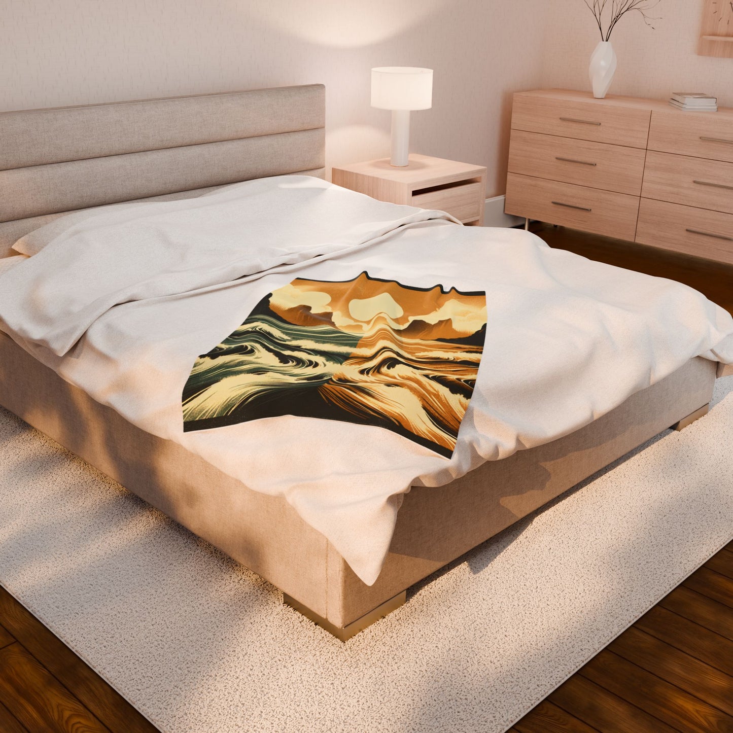 Rippling Tranquility at Dawn - Plush Blanket