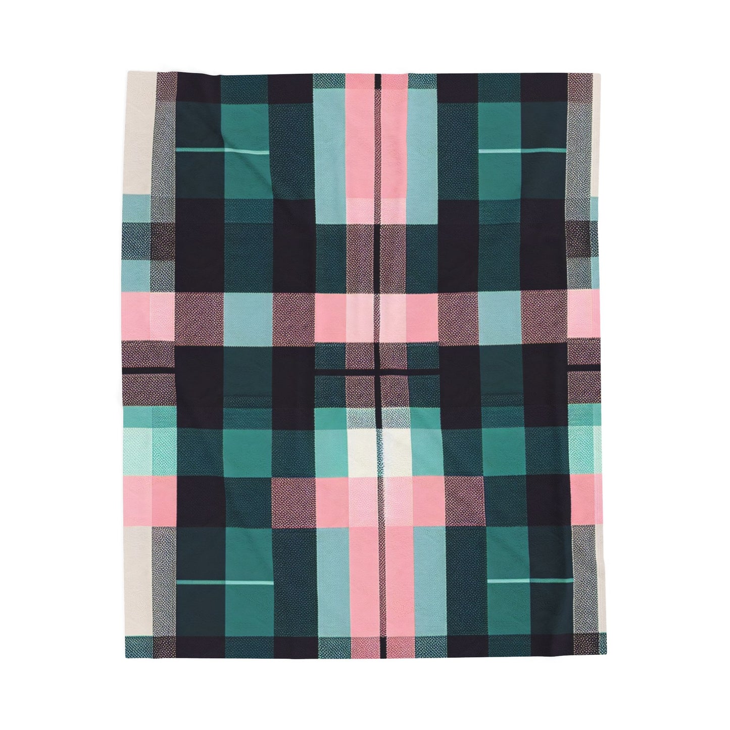 Pastel Plaid Panorama- Plush Blanket