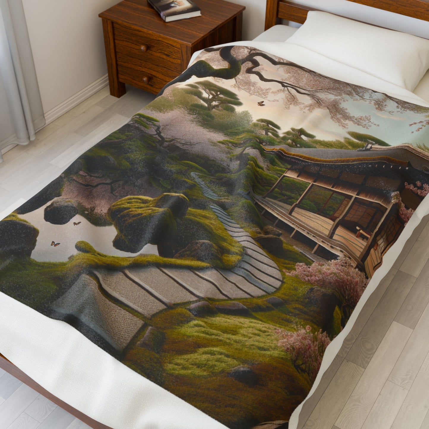 Tranquil Garden Pathway- Plush Blanket