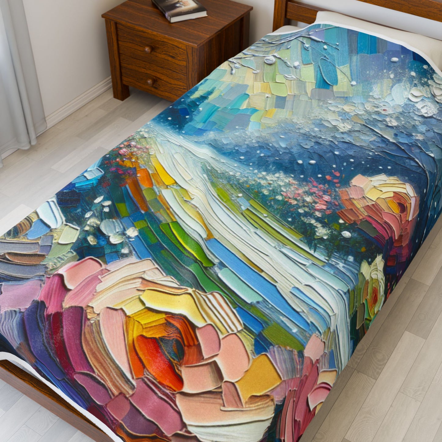 Garden Rainfall Palette- Plush Blanket