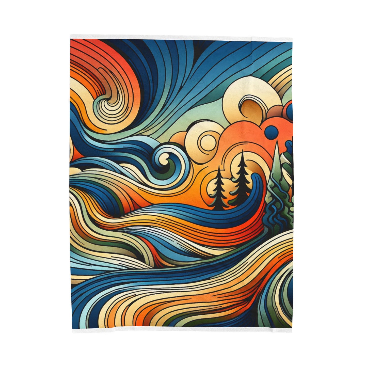 Whirling Colors of Nature - Plush Blanket