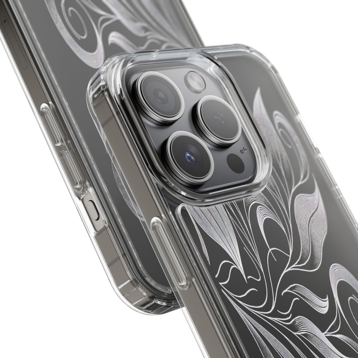 Transparent Nature's Embrace in Linework Iphone Case Compatible With Iphone 16 15 14 - Clear Phone Cover