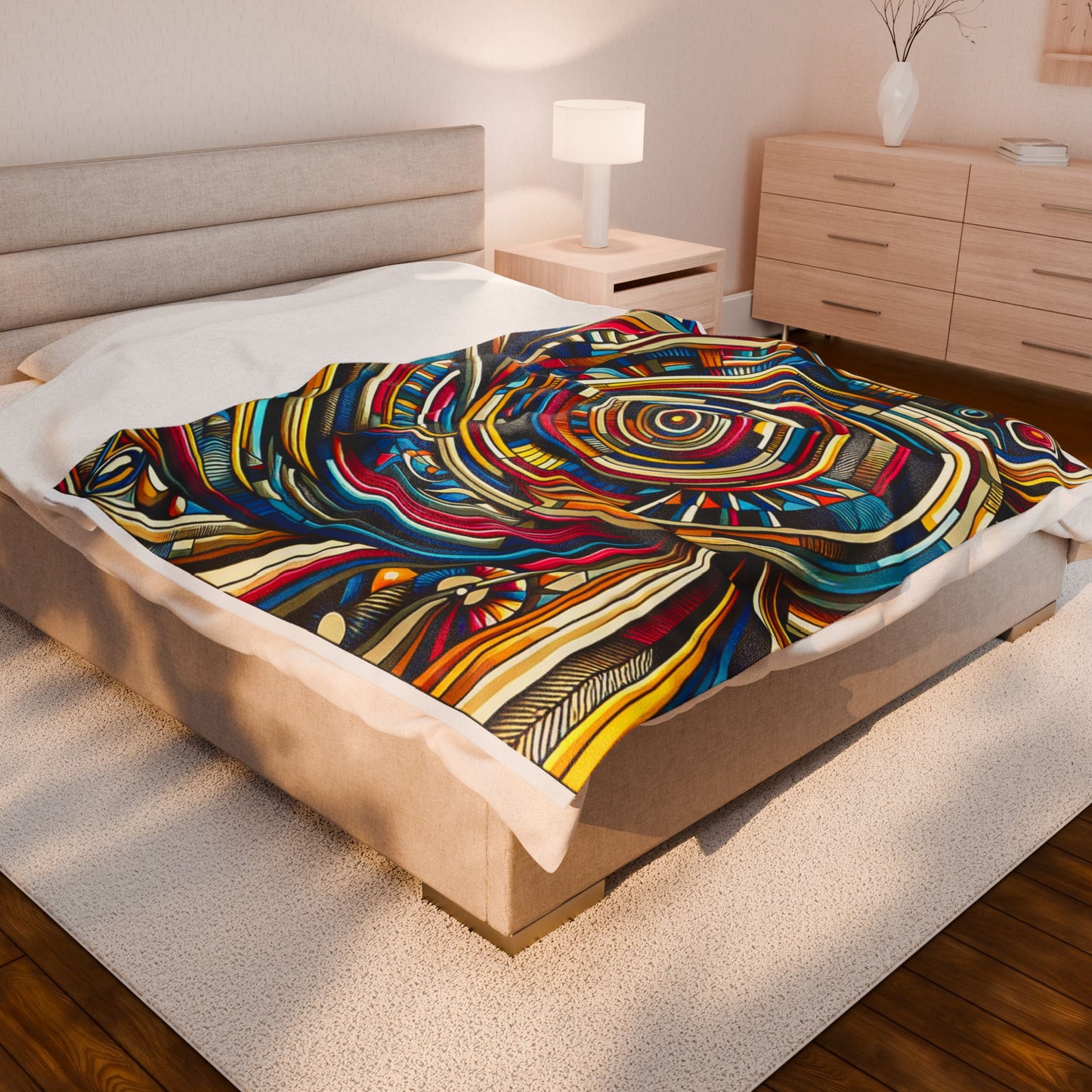 Circular Odyssey in Motion - Plush Blanket