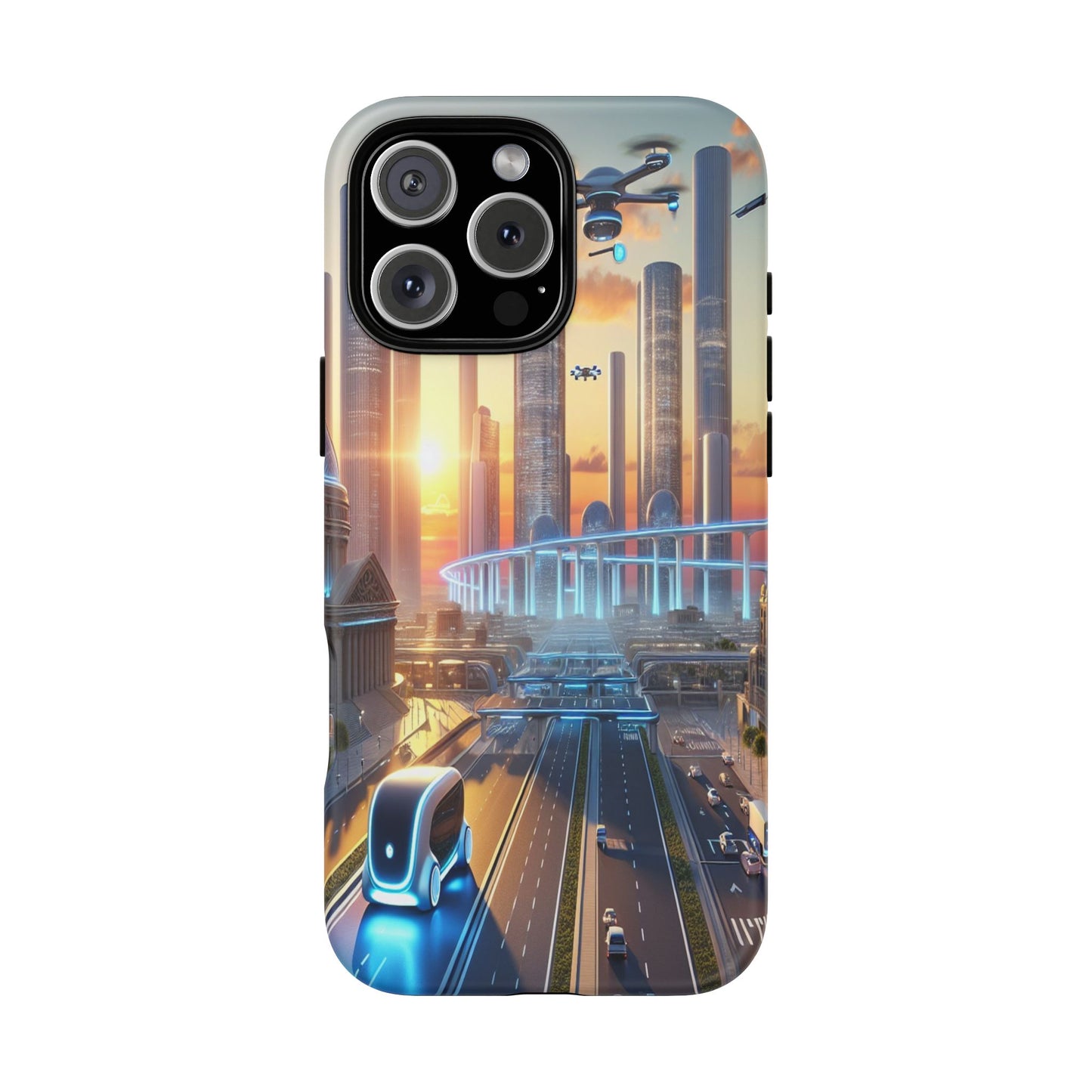 Futuristic Cityscape Unveiled - Phone Case