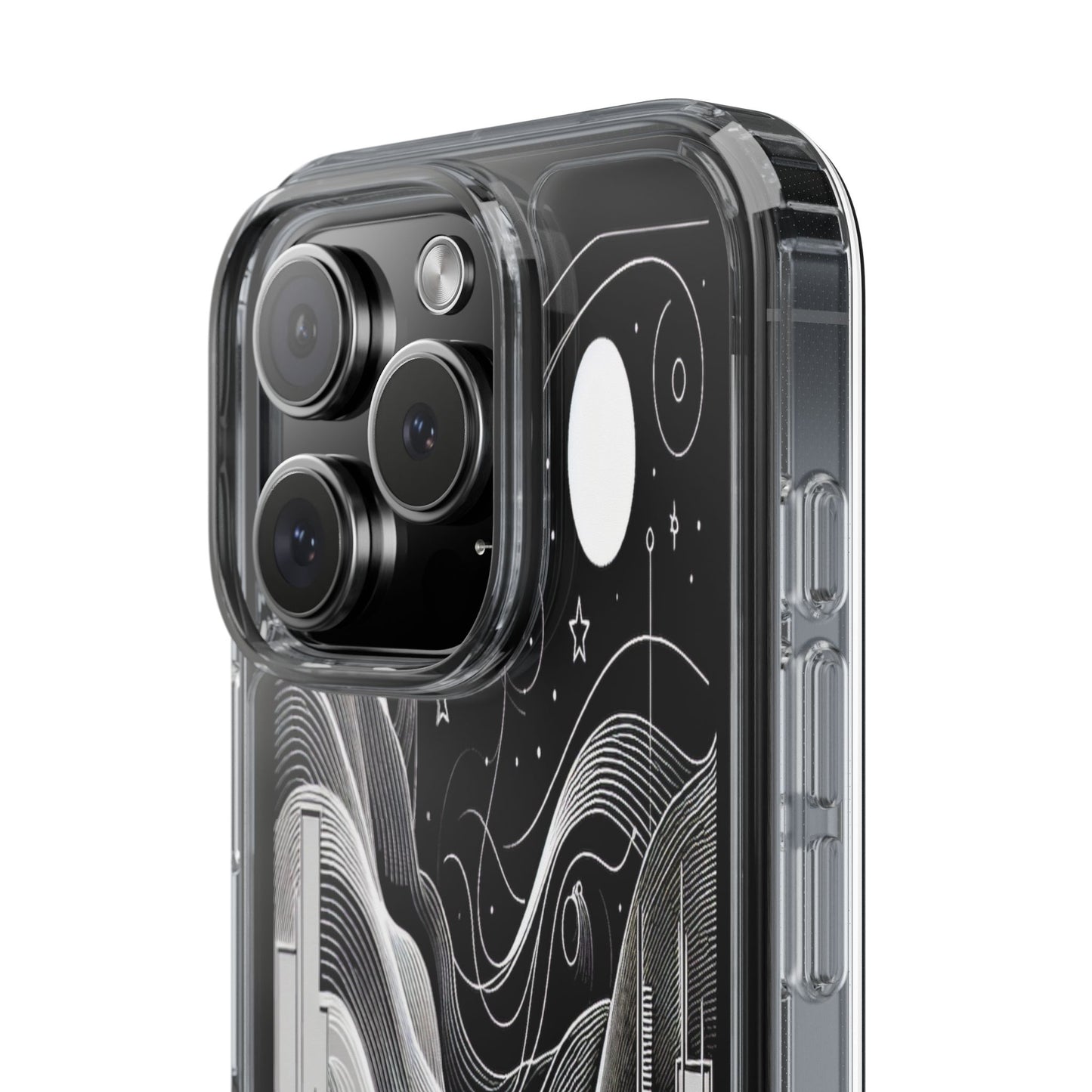 Transparent Illuminated Skyline Design Iphone Case Compatible With Iphone 16 15 14 - Clear Phone Cover