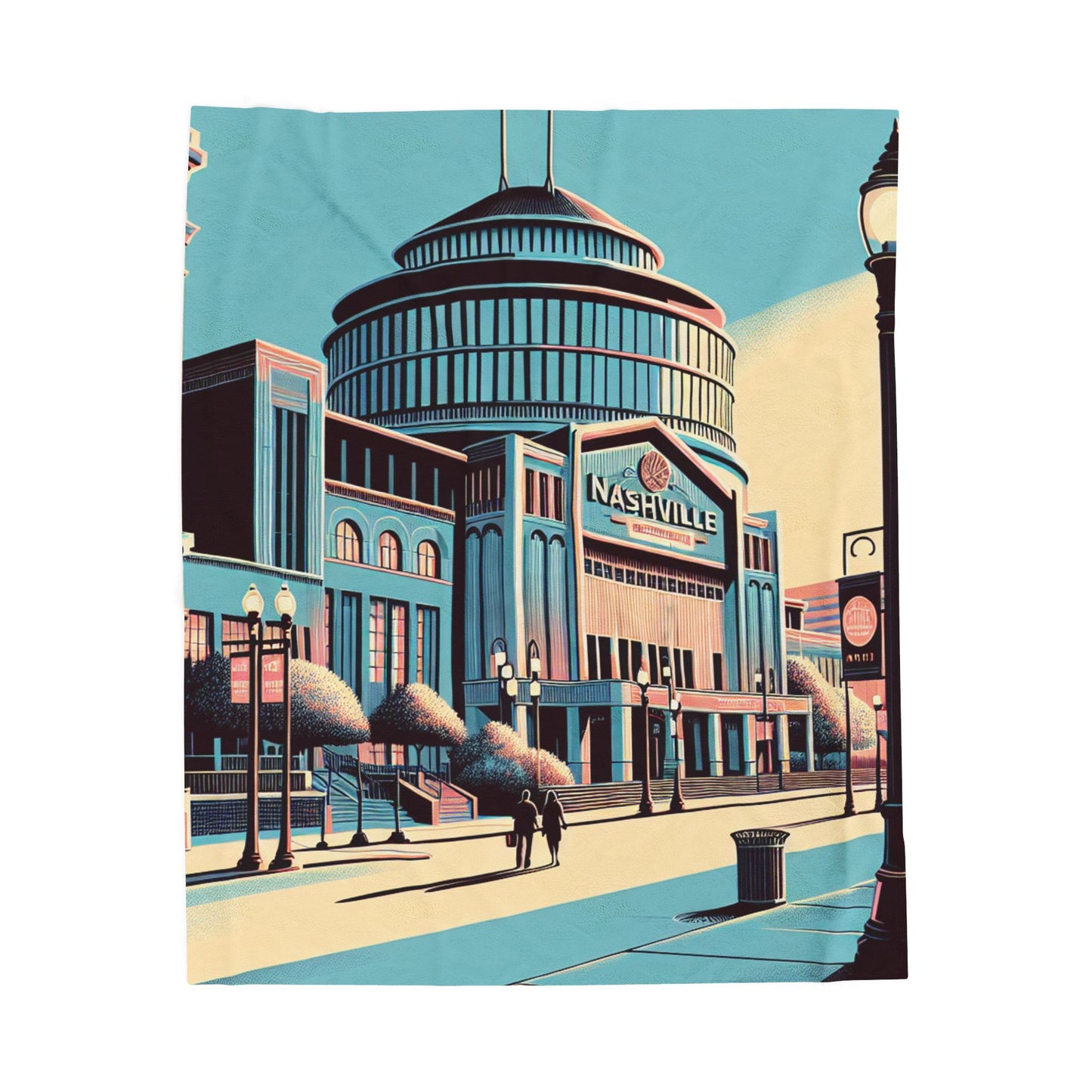 Nashville Streetscape at Daybreak- Plush Blanket