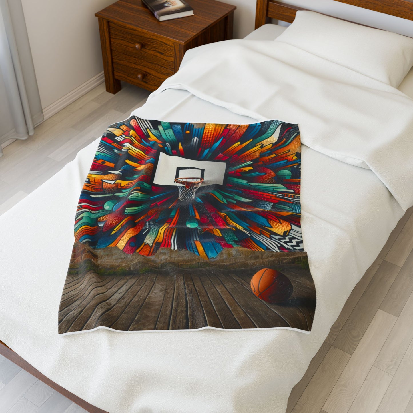 Basketball Court Explosion - Plush Blanket