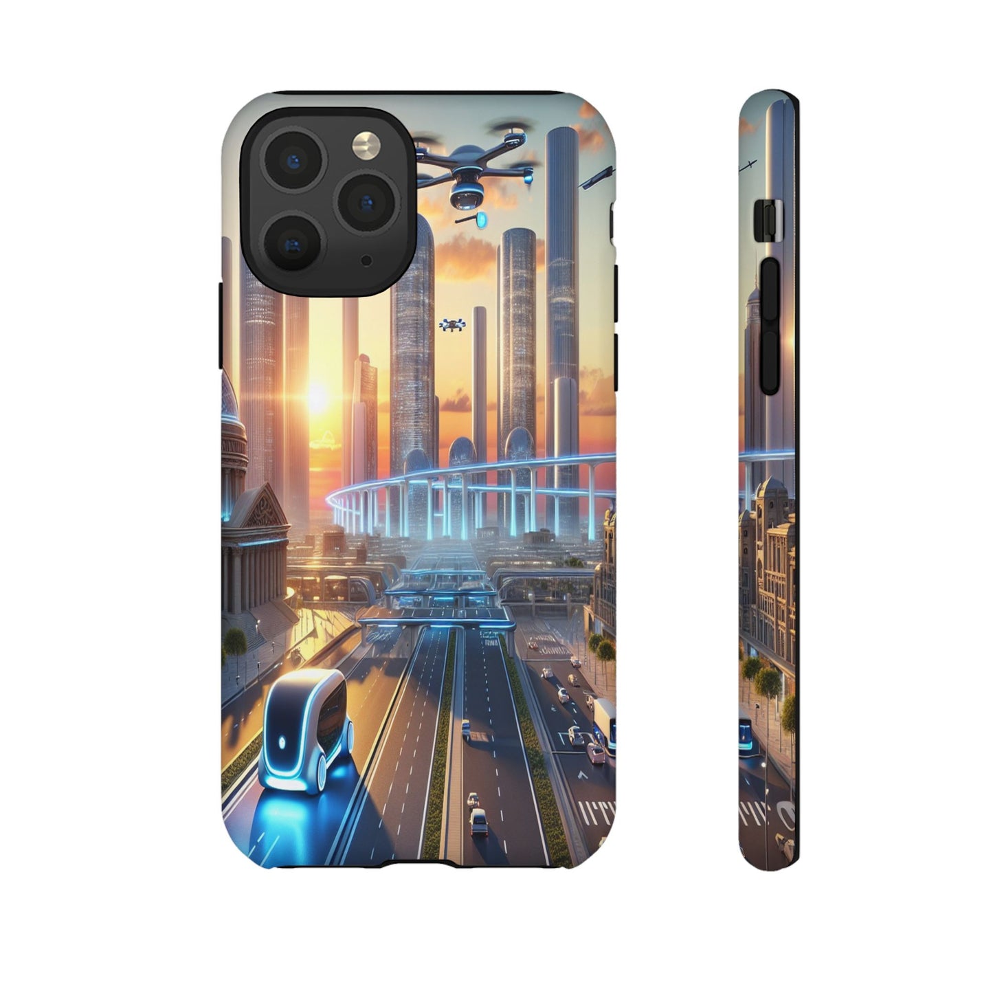 Futuristic Cityscape Unveiled - Phone Case
