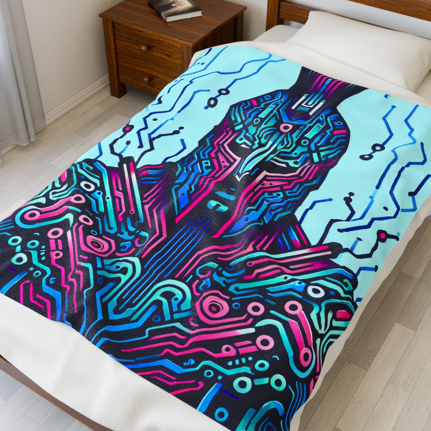 Techno Warrior's Essence - Plush Blanket