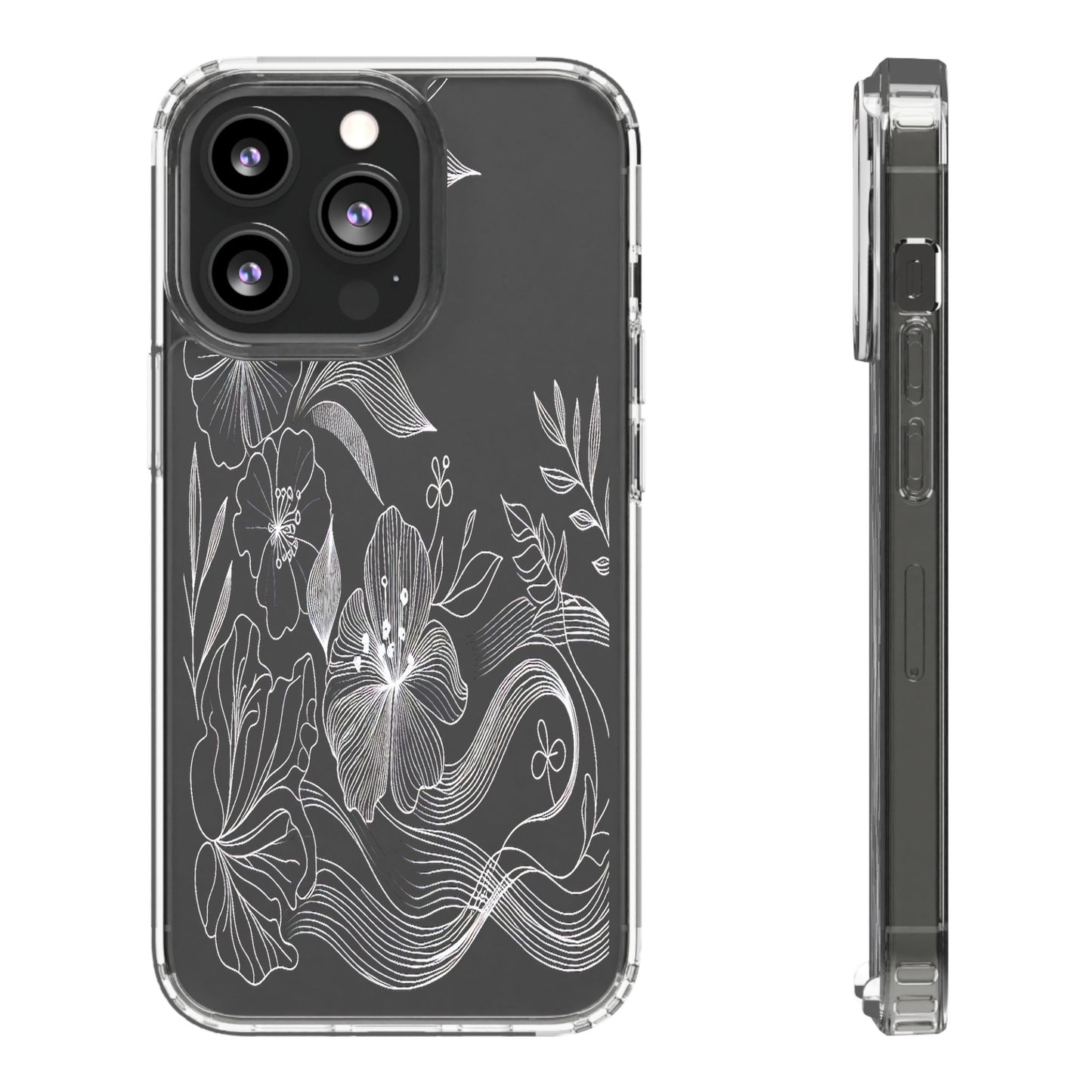 Transparent Petals in Motion Iphone Case Compatible With Iphone 16 15 14 - Clear Phone Cover