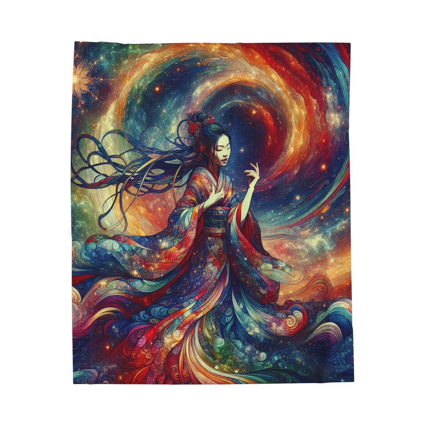 Mystical Universe Dance - Plush Blanket