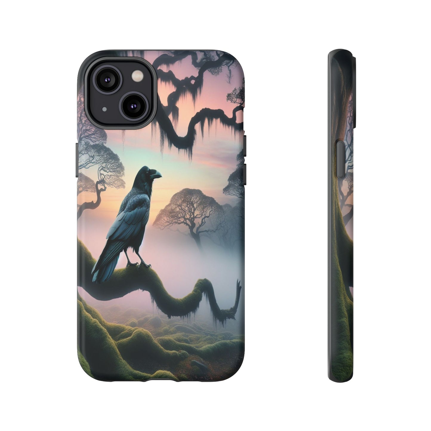 Raven in the Misty Forest - Phone Case