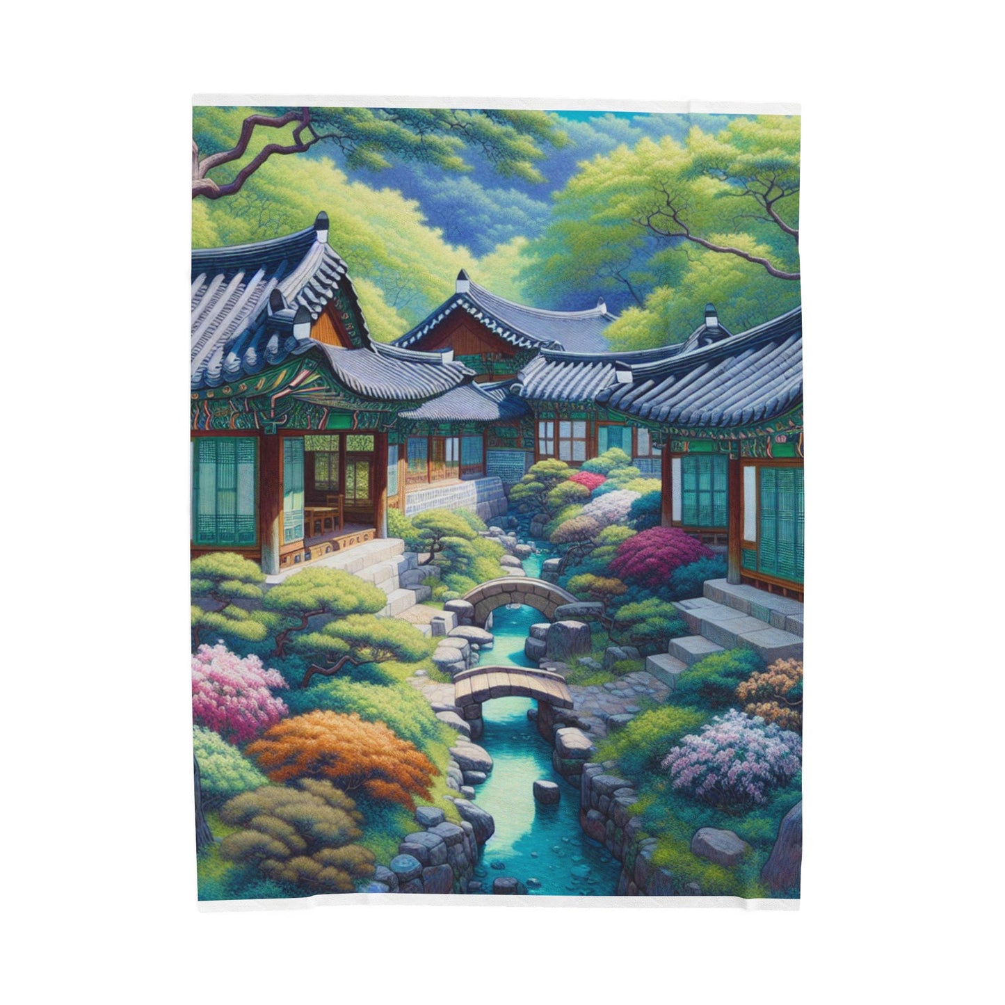Tranquil Garden Retreat- Plush Blanket