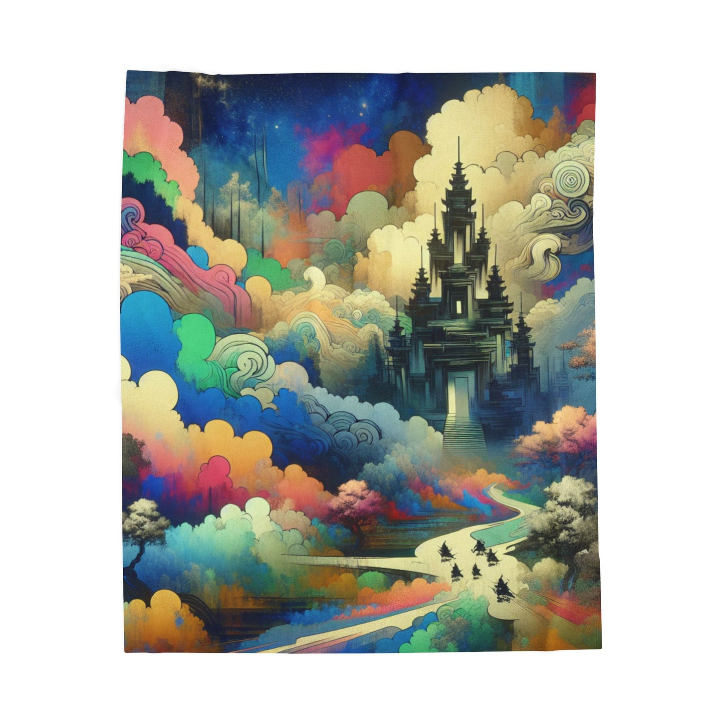 Mystical Journey to the Heart of Wonder - Plush Blanket