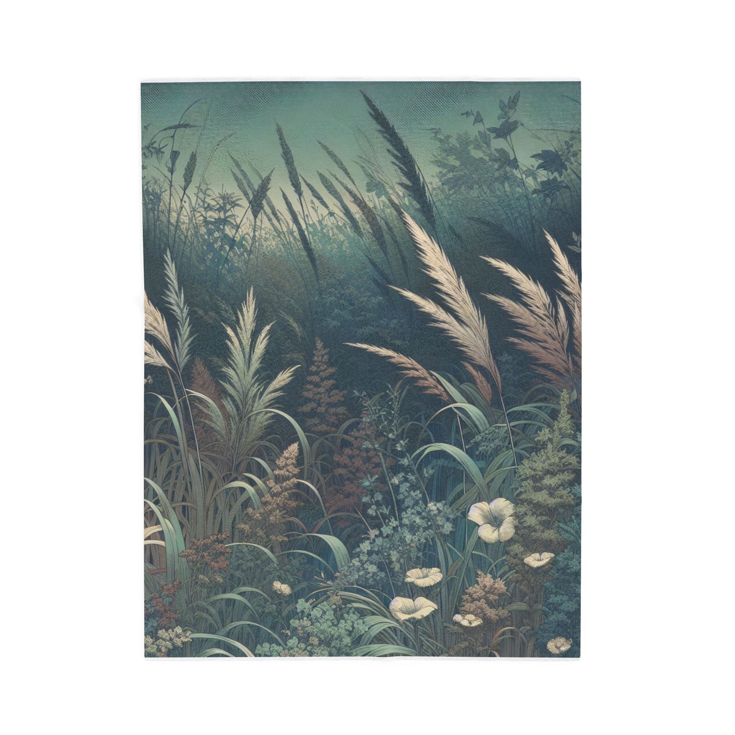 Nature's Symphony in the Meadow - Plush Blanket