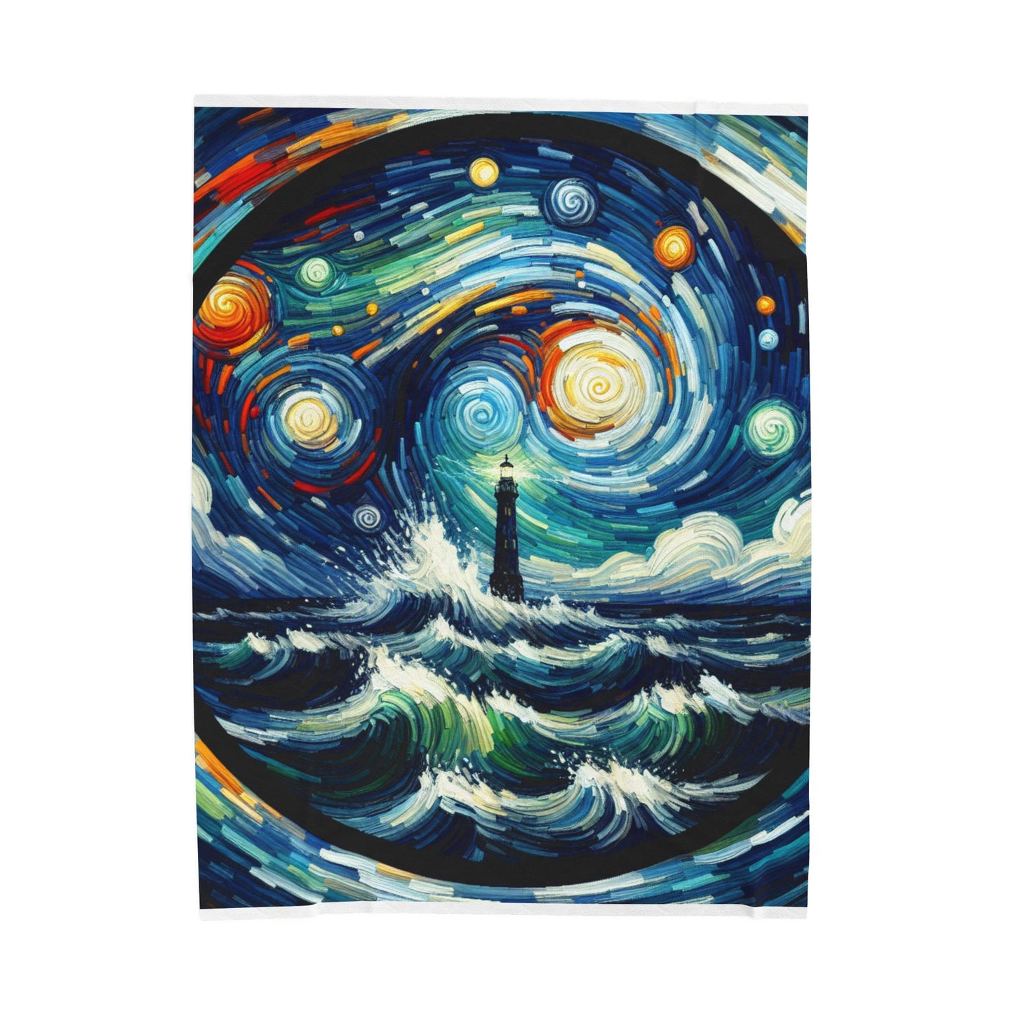 Guiding Light in Vortex Brushstrokes - Plush Blanket