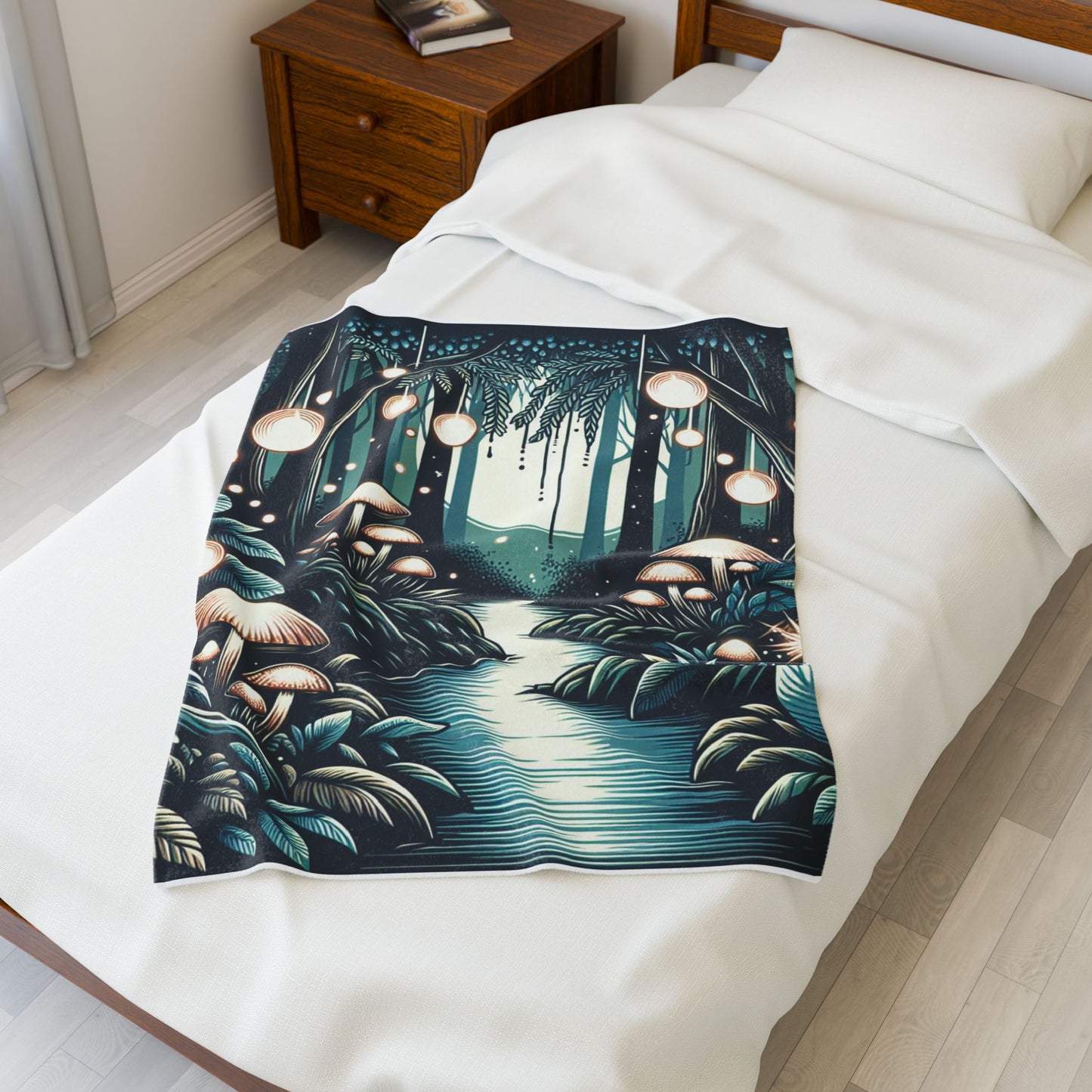 Mystical Woodland Pathway - Plush Blanket