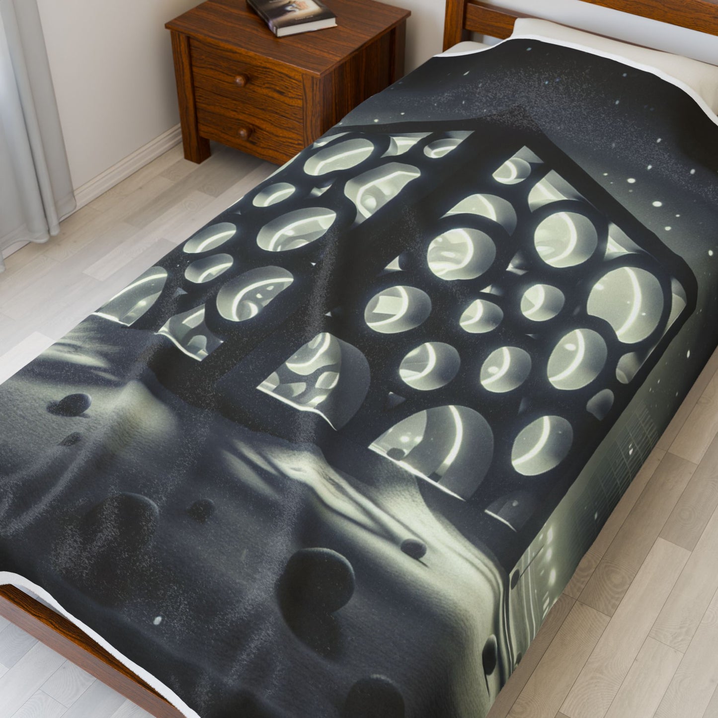 Illuminated Winter Cube Scene - Plush Blanket