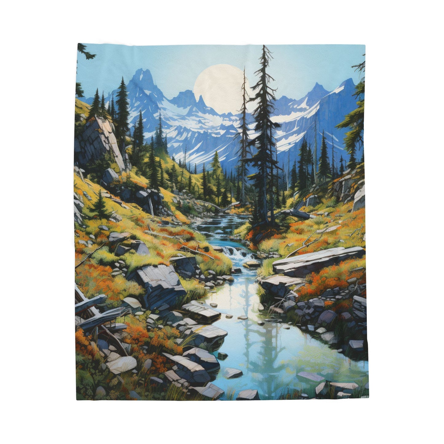 Alpine Solitude at Dawn- Plush Blanket