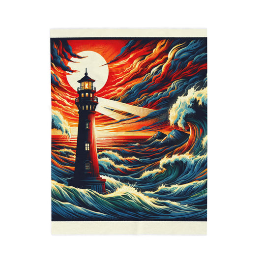 Beacon among the Waves - Plush Blanket