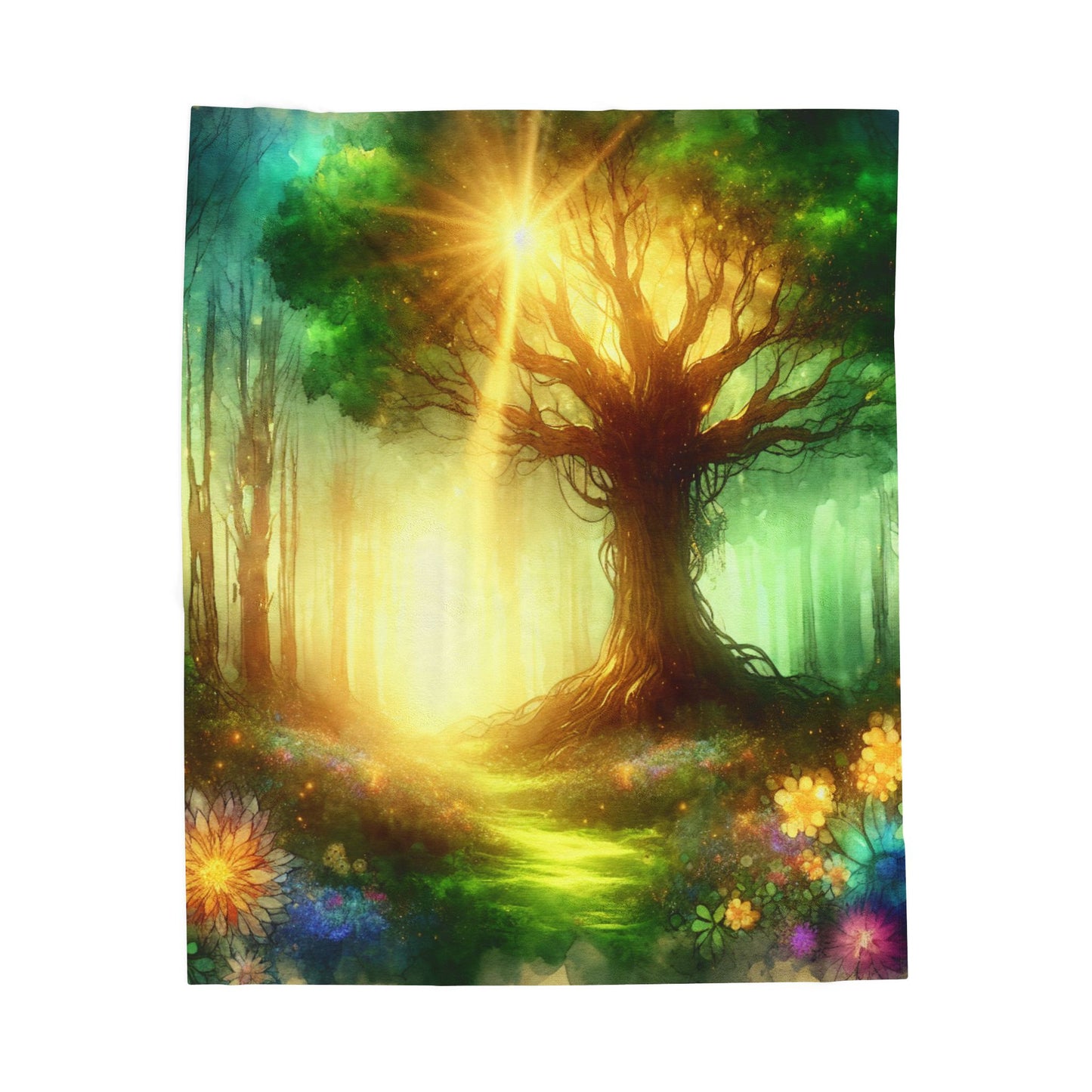 Enlightened Wilderness Gleam - Plush Blanket