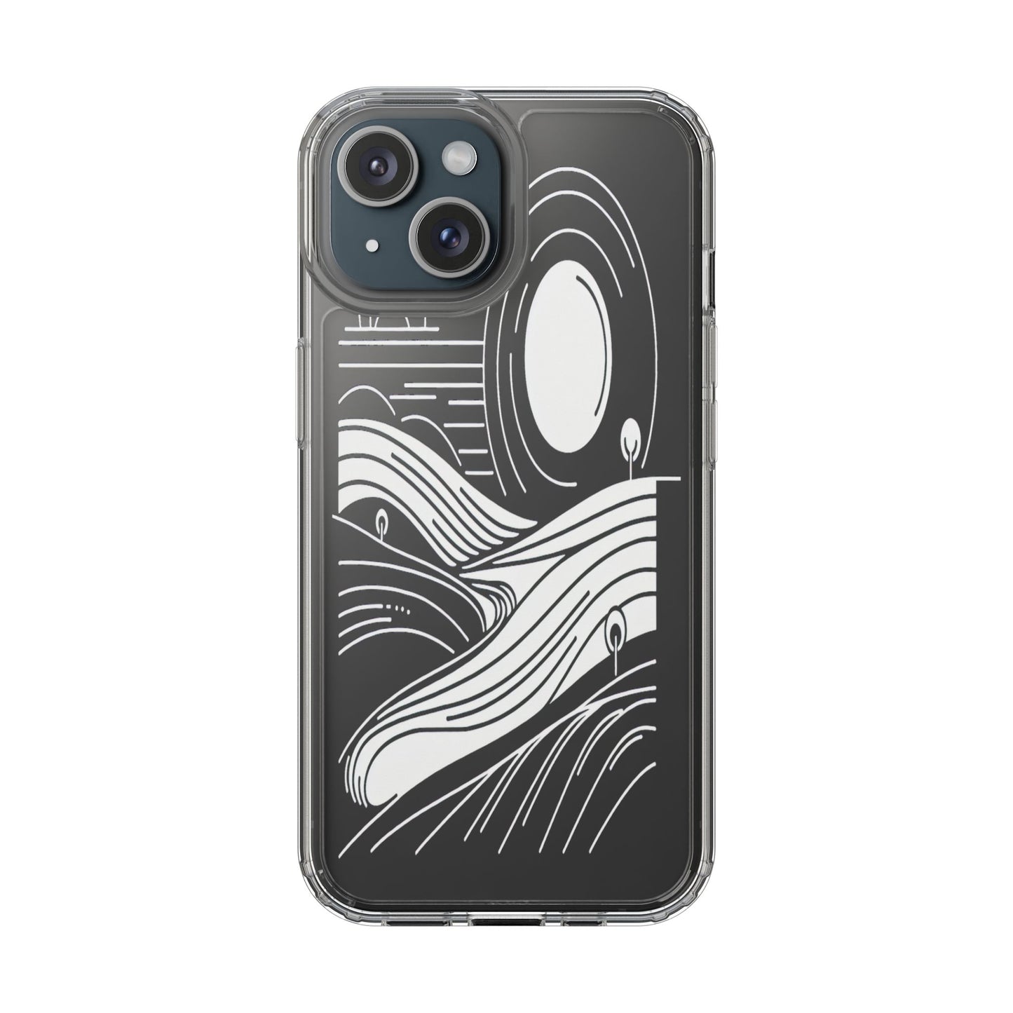 Transparent Horizon Curves Iphone Case Compatible With Iphone 16 15 14 - Clear Phone Cover