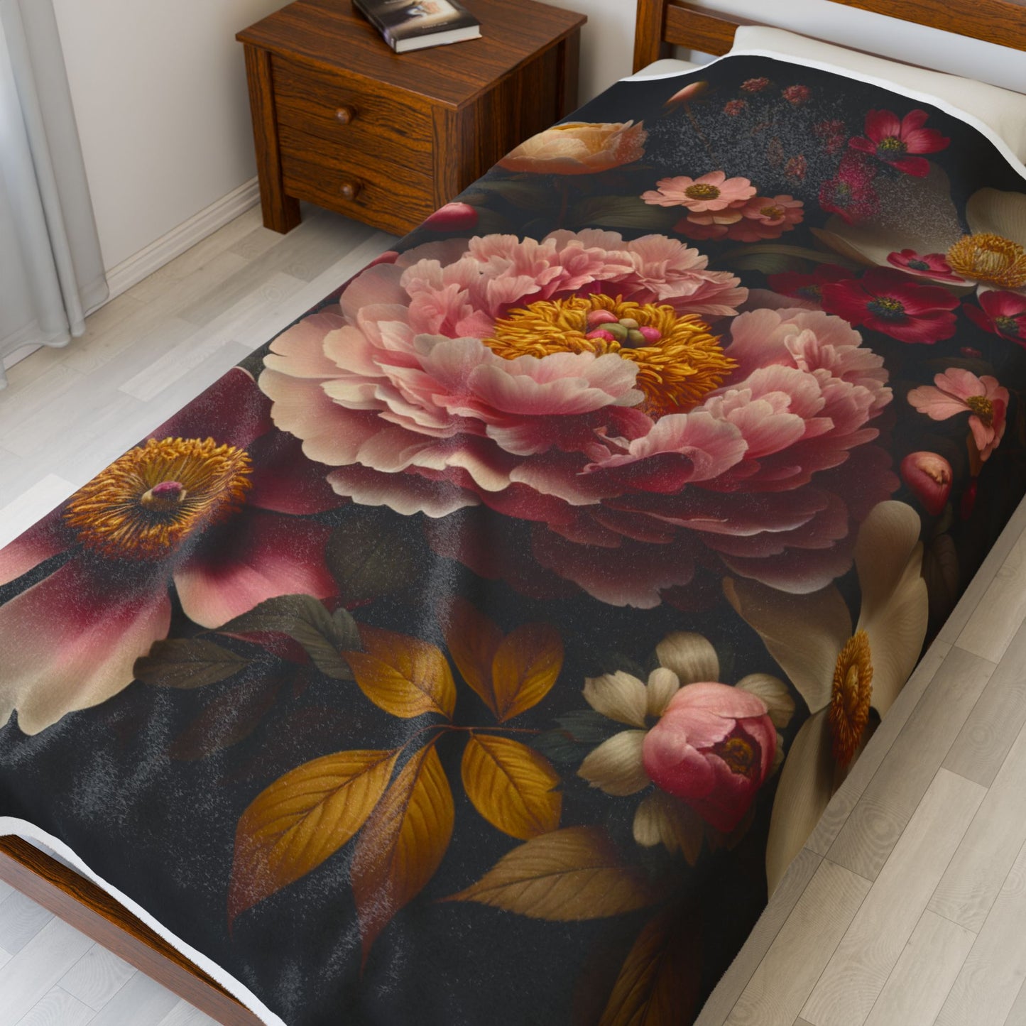 Opulent Petal Display- Plush Blanket