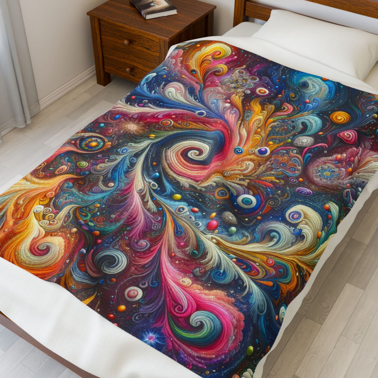 Galactic Swirls Unleashed - Plush Blanket