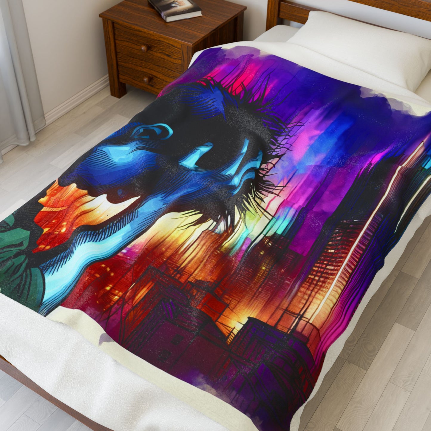 City Lights Contemplation - Plush Blanket